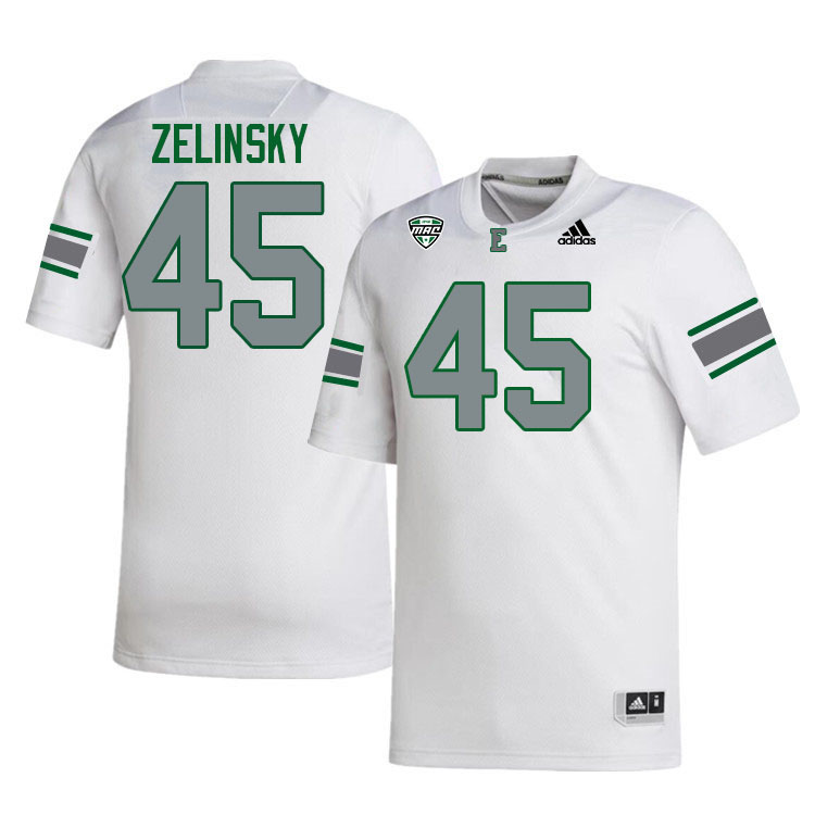 Eastern Michigan Eagles #45 Joey Zelinsky College Football Jerseys Stitched Sale-White